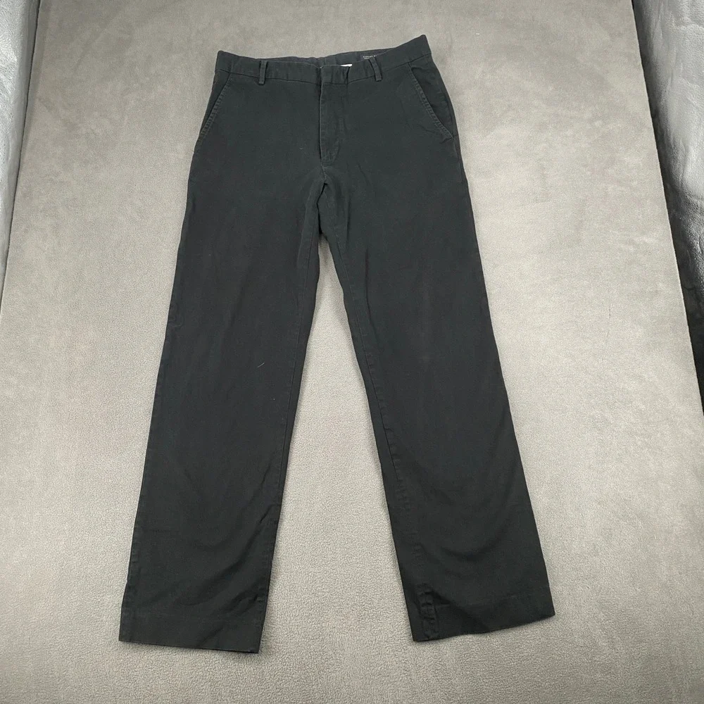 Banana Republic Straight Dress Chino Mens 35/34 Black Cotton Stretch Pants 6253